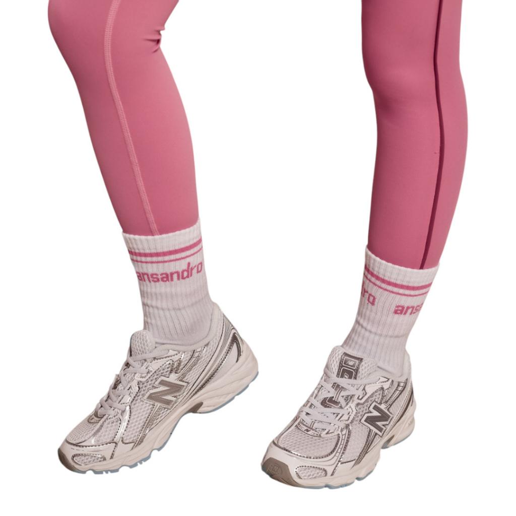ANSANDRO DUSTY ROSE HALF CREW SOCKS