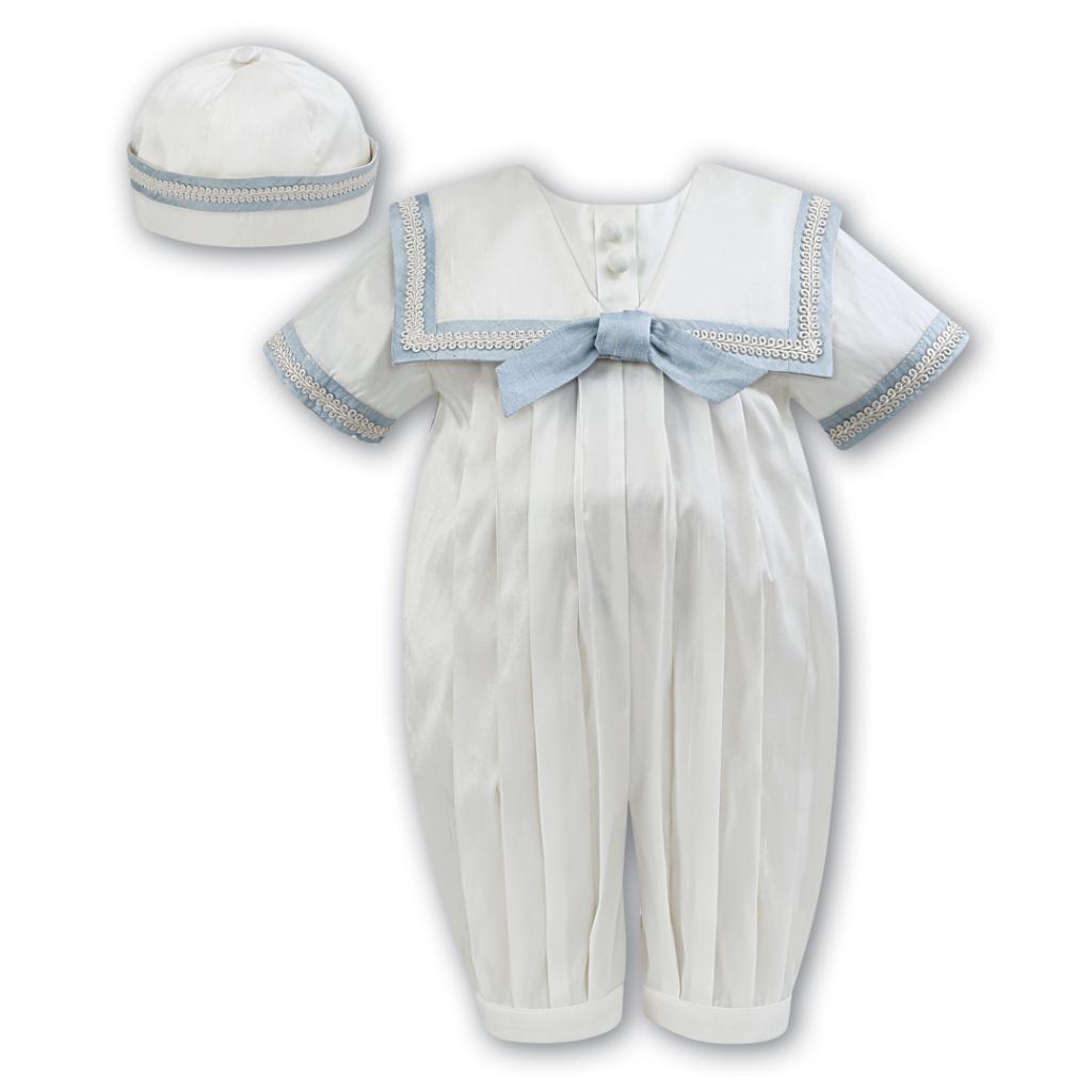 SARAH LOUISE SILK ROMPER & HAT 002238