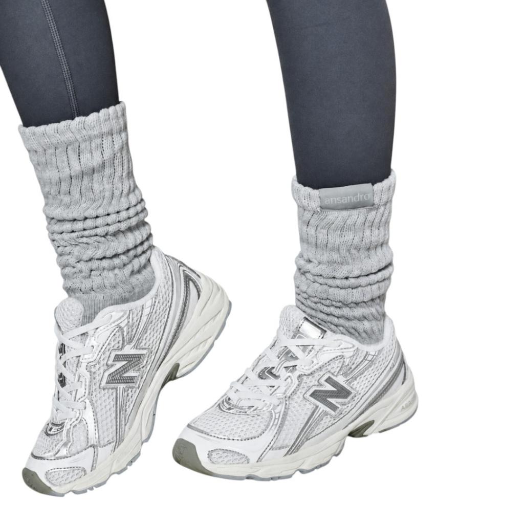 ANSANDRO GREY SLOUCH SOCKS