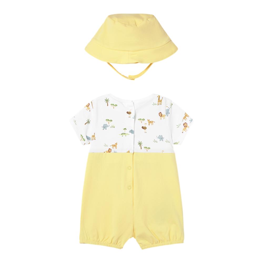 MAYORAL SHORT ROMPER & HAT 1607