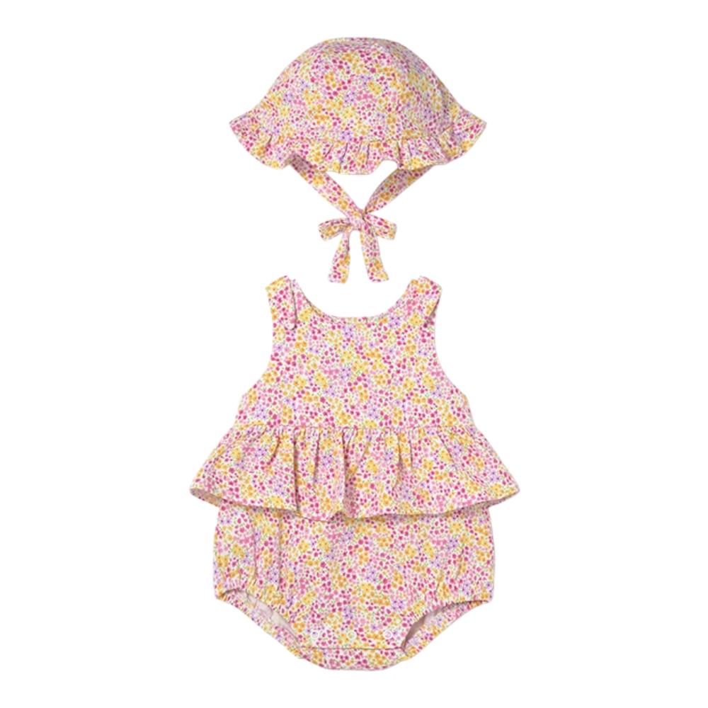 MAYORAL SHORT ROMPER & HAT 1632