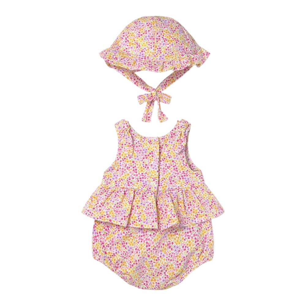 MAYORAL SHORT ROMPER & HAT 1632