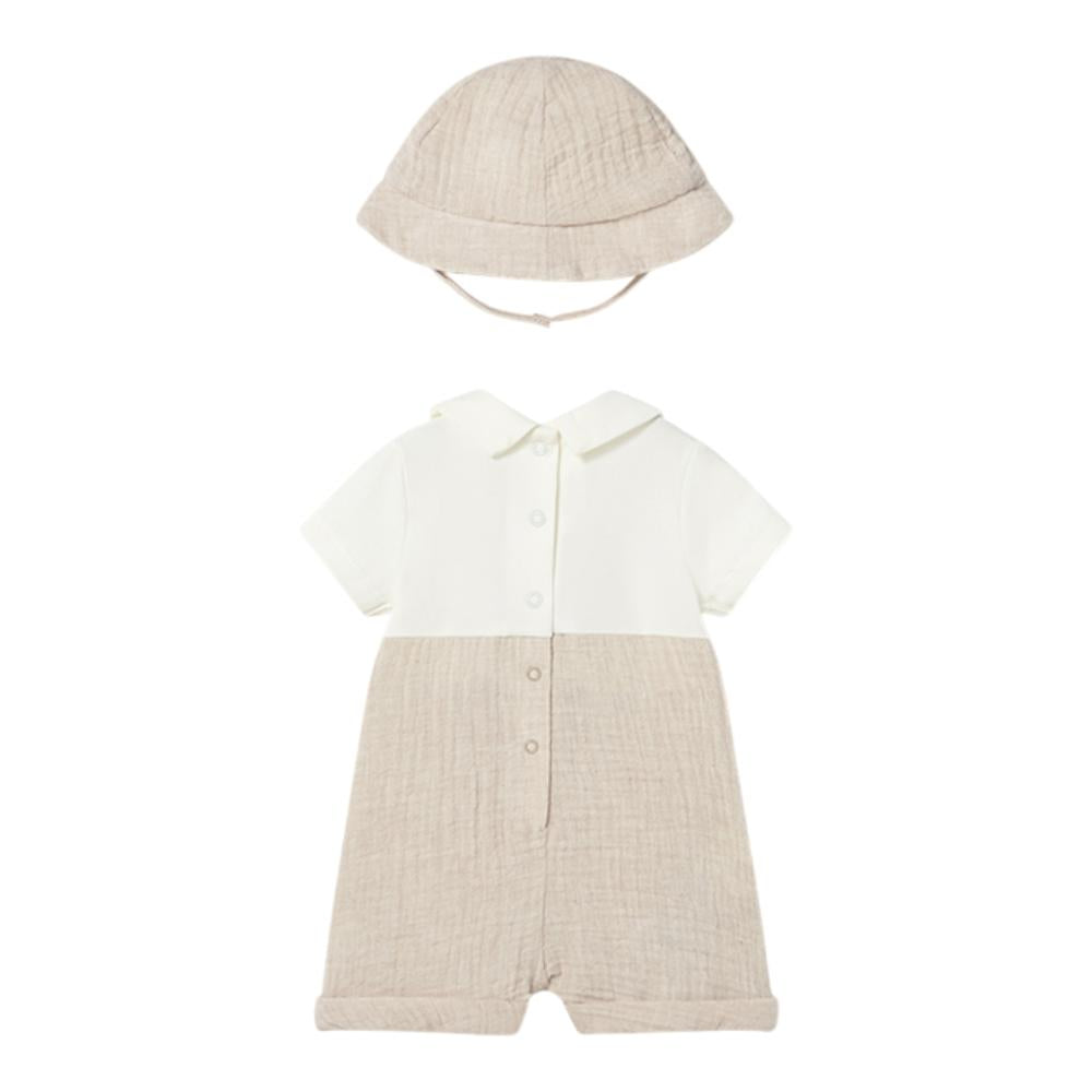 MAYORAL SHORT ROMPER & HAT 1651