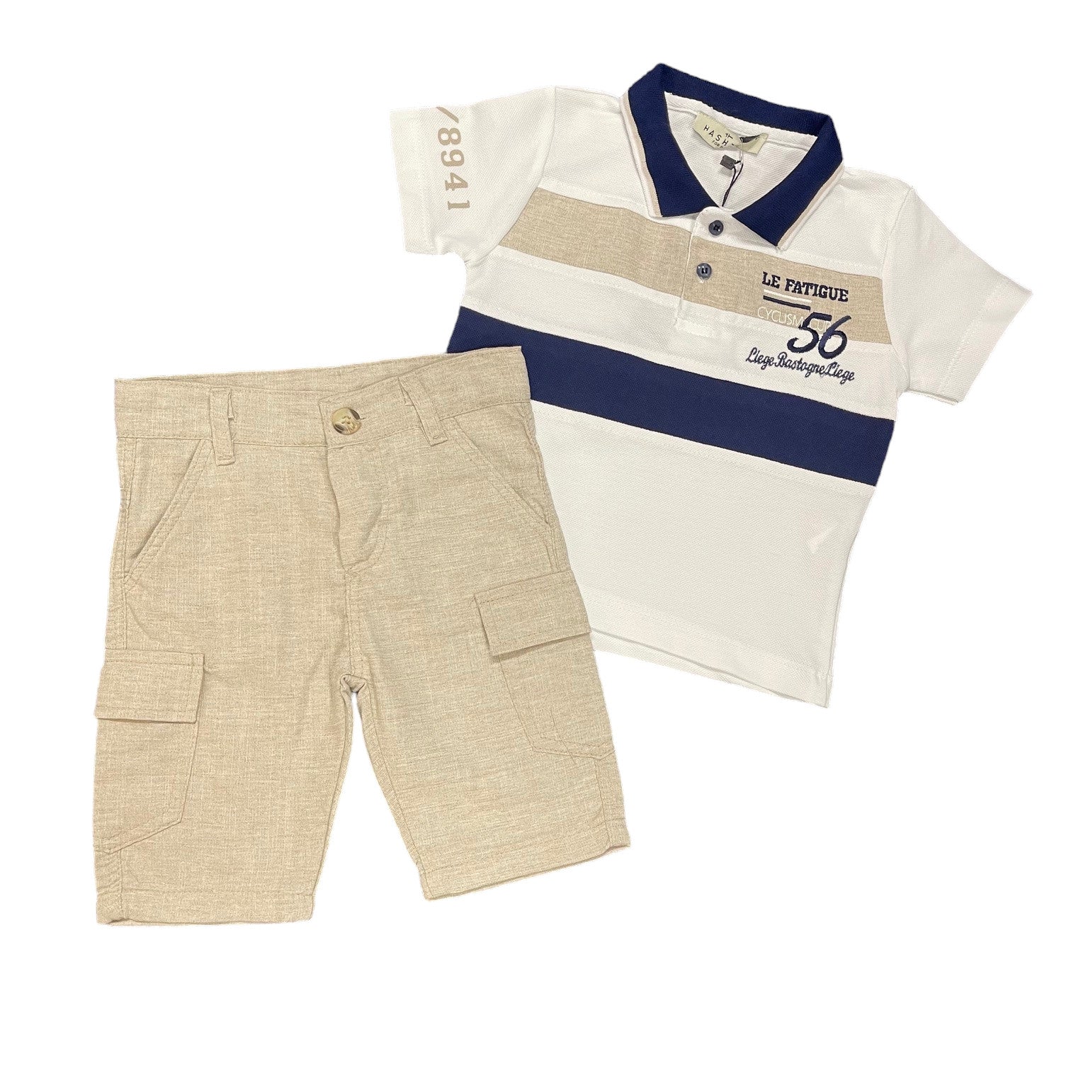 HASHTAG POLO SHIRT & SHORTS SET 2804