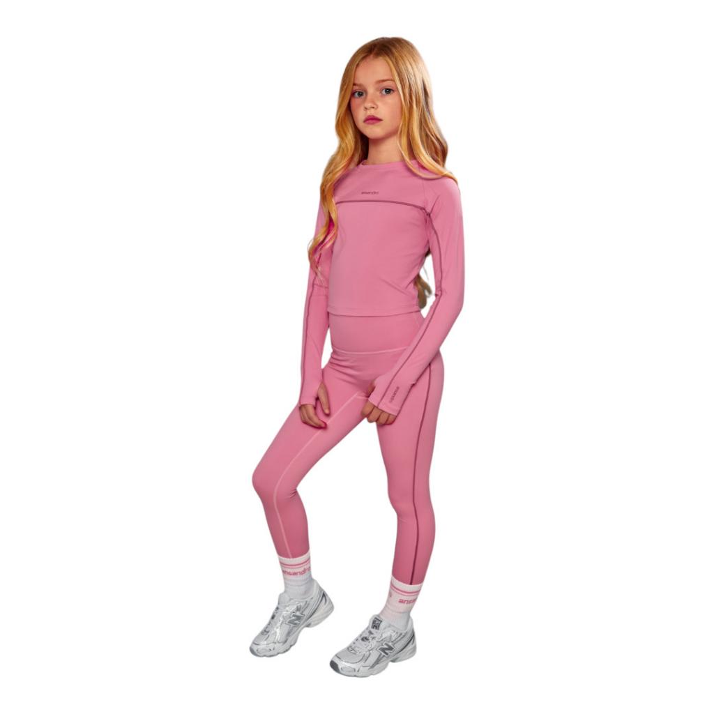 ANSANDRO DUSTY ROSE ATHLETIC TOP &amp; LEGGING SET