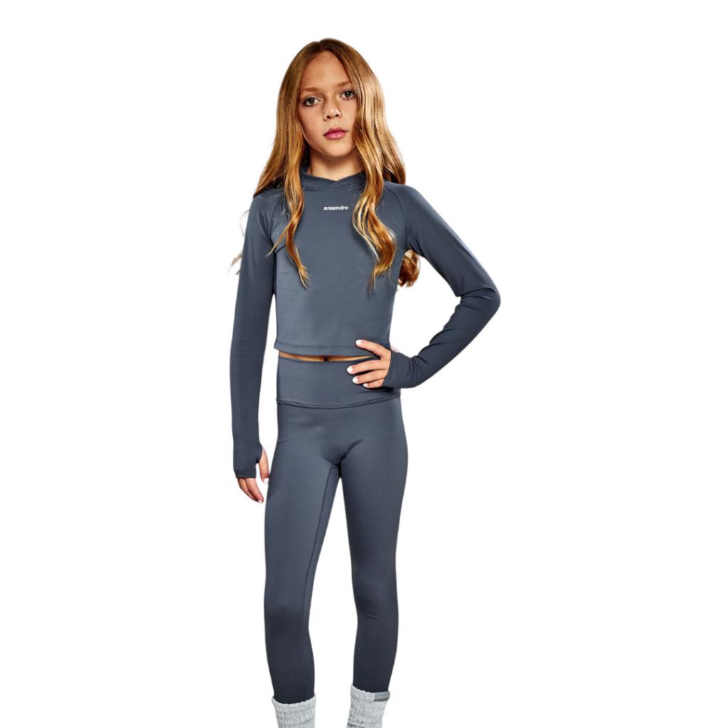 ANSANDRO SLATE ATHLETIC TOP & LEGGING SET