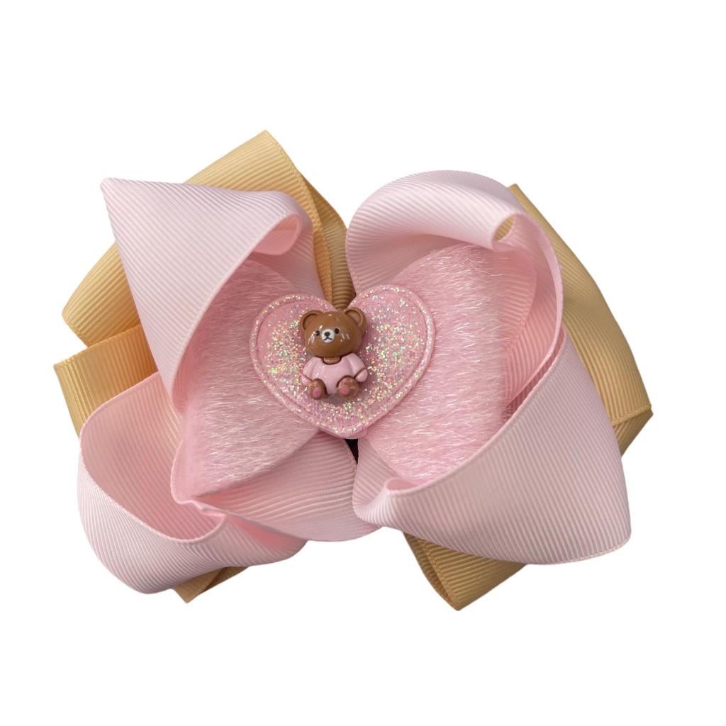 ABSTRACT TEDDY HAIR BOW ATHB