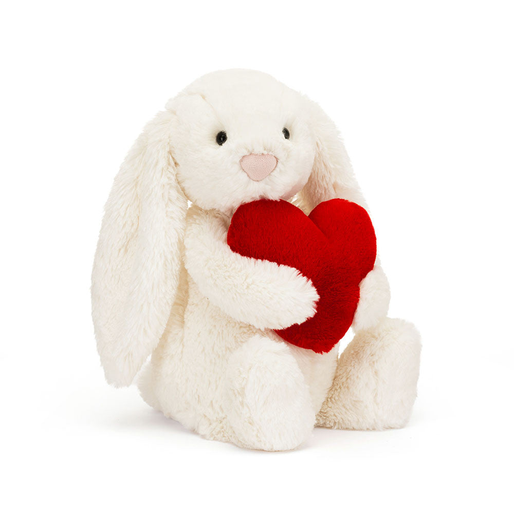 JELLYCAT MEDIUM BASHFUL RED LOVE HEART BUNNY BB3LOVE