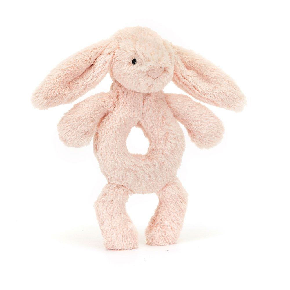 JELLYCAT BASHFUL BLUSH BUNNY RING RATTLE BRR4BLU