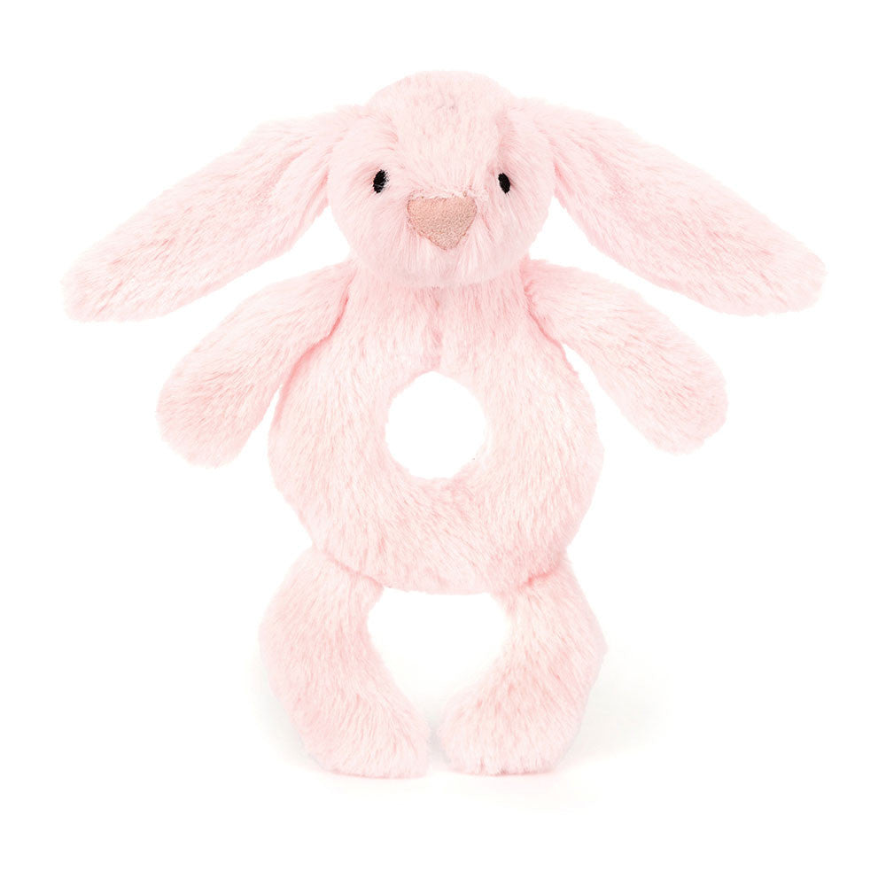 JELLYCAT BASHFUL PINK BUNNY RING RATTLE BRR4BP