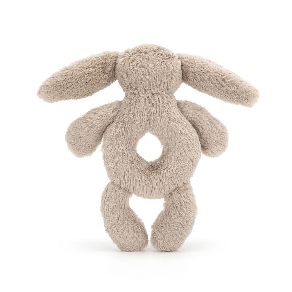 JELLYCAT BASHFUL BEIGE BUNNY RING RATTLE BRR4B