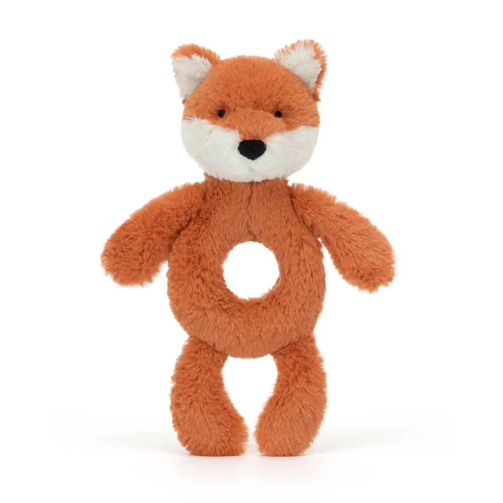 JELLYCAT BASHFUL FOX CUB RING RATTLE BRR4FXC