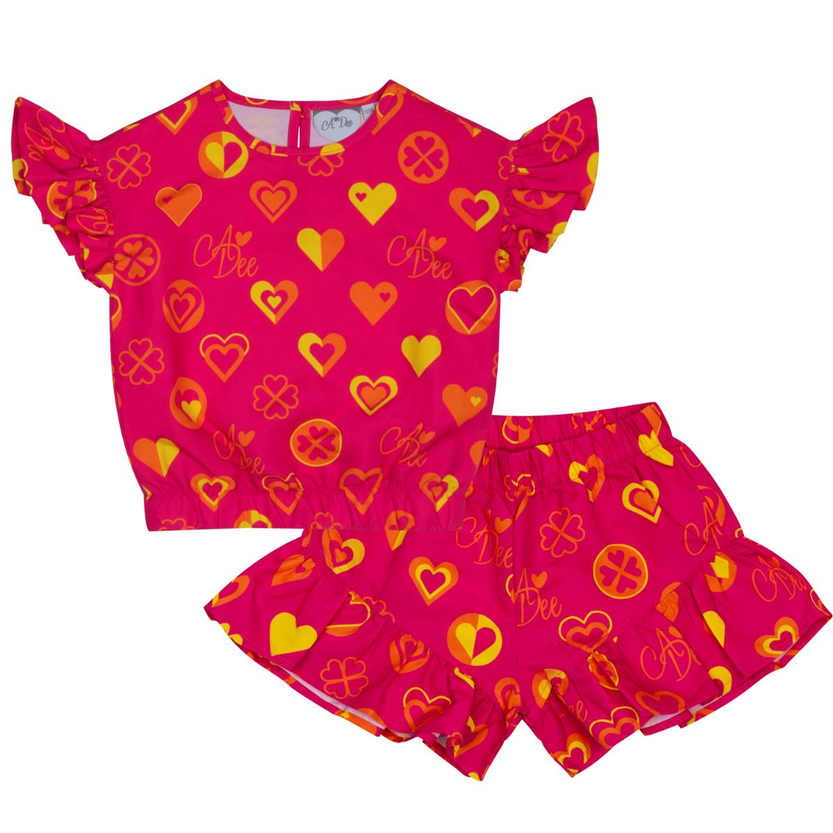 A DEE BOLD HEARTS MELISSA SHORTS SET S242509