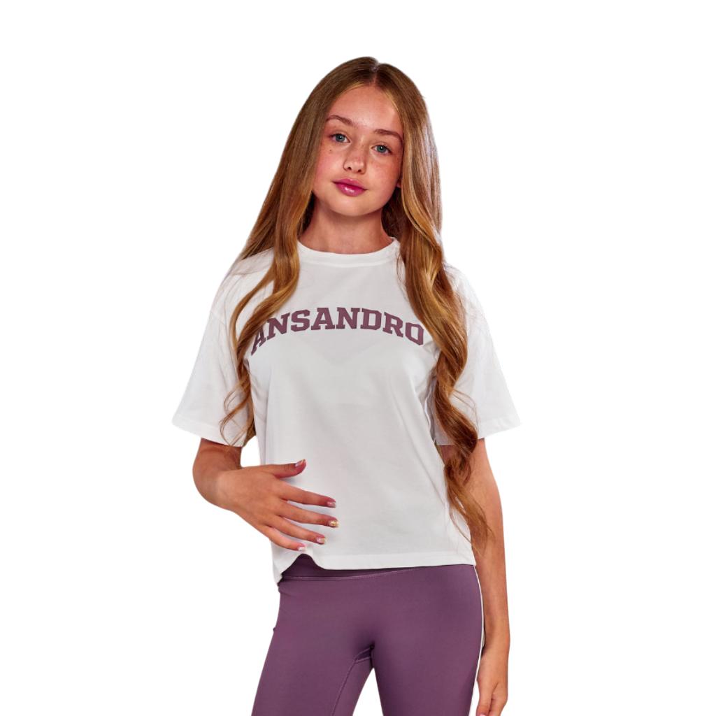ANSANDRO WHITE &amp; PLUM TEE