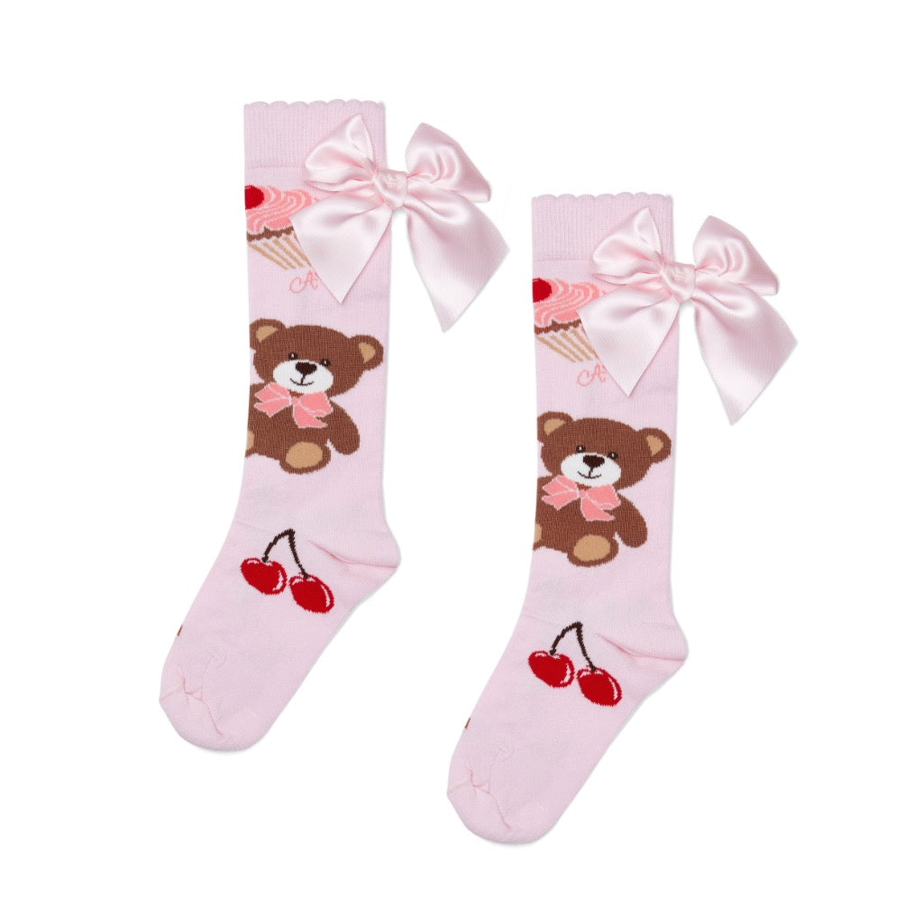 A DEE TEDDY BEAR BAKERY LEAH KNEE HIGH SOCKS W252914