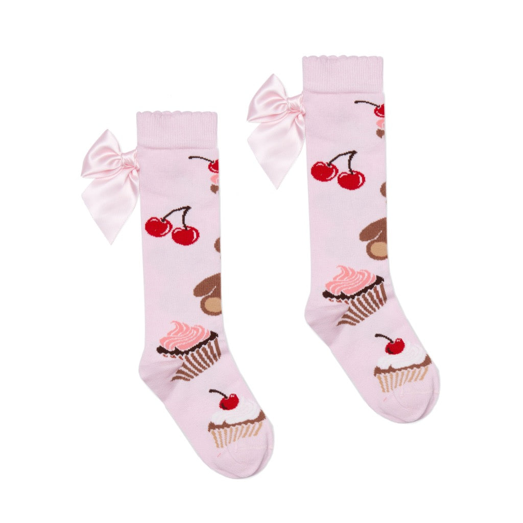 A DEE TEDDY BEAR BAKERY LEAH KNEE HIGH SOCKS W252914