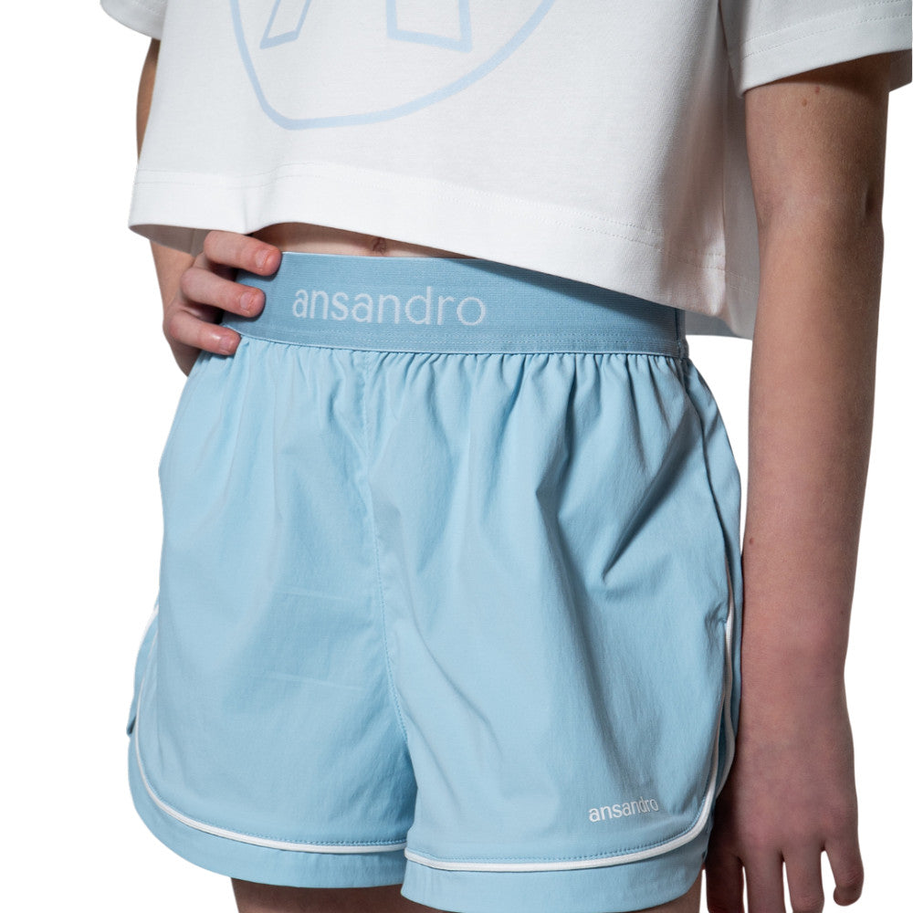 ANSANDRO POWDER BLUE RUN SHORTS & TEE SET