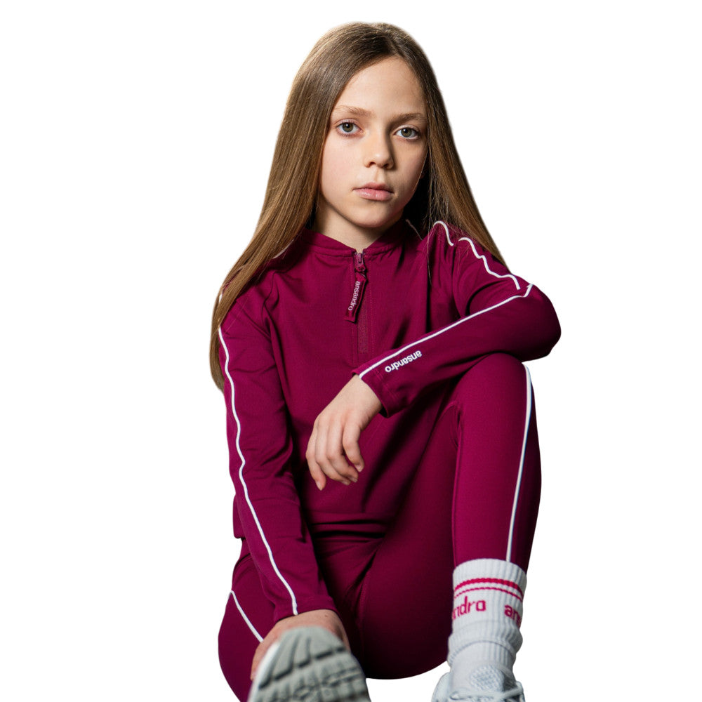ANSANDRO RASPBERRY 3/4 ZIP TOP