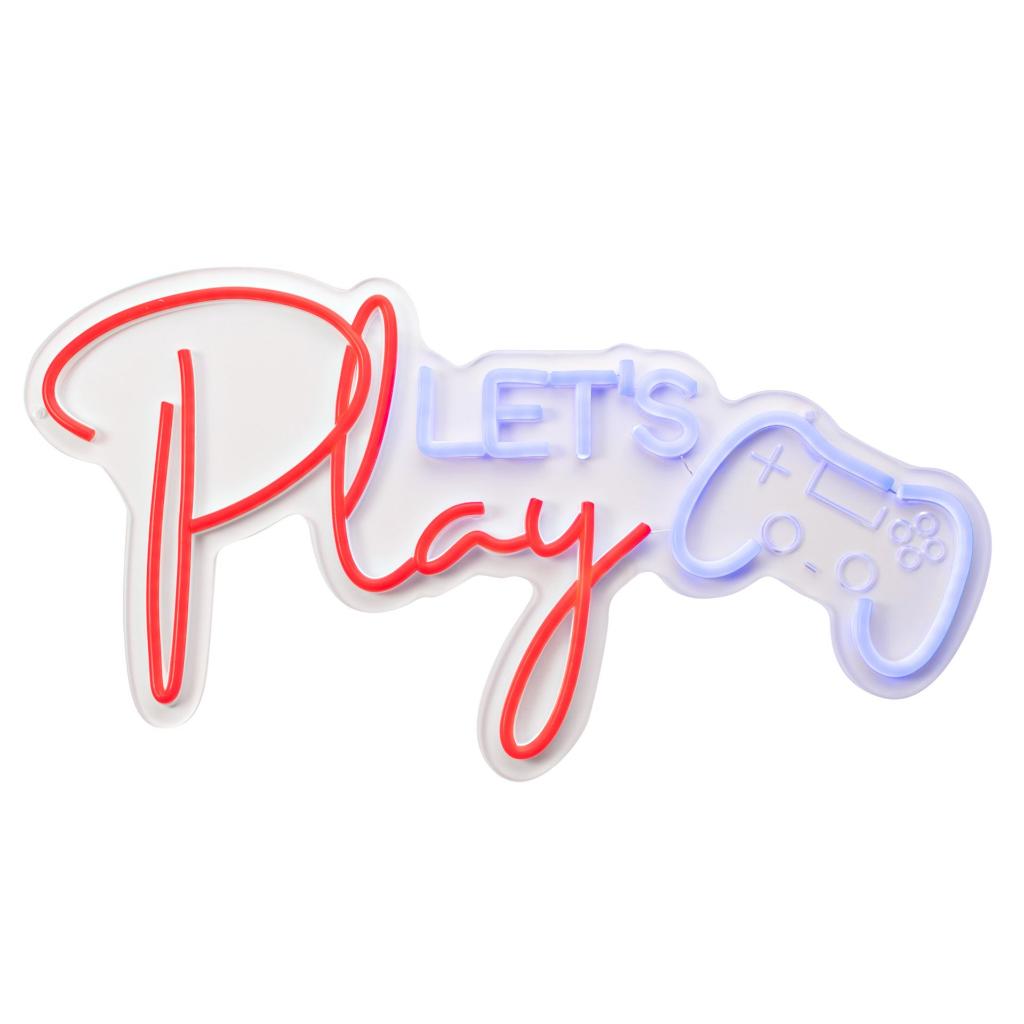 SIGNOGRAPHY NEON LETS PLAY WALL SIGN