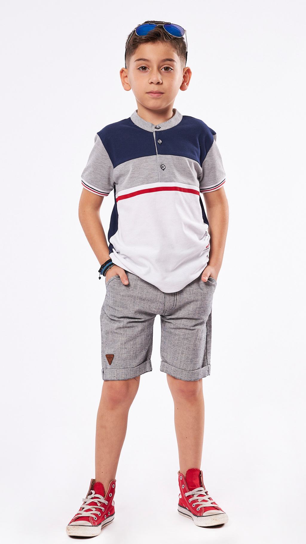 HASHTAG POLO SHIRT & SHORTS SET 8807