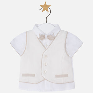 MAYORAL SHIRT WITH ATTACHED WAISTCOAT & BOW TIE 1110 37