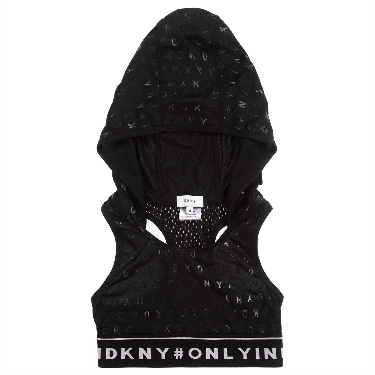 DKNY HOODED CROPPED TOP D35N98 09B