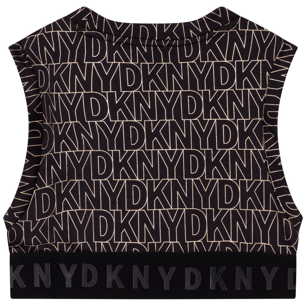 Buy DKNY Women Black Metallic Athletic Logo Crop T-shirt for Women Online